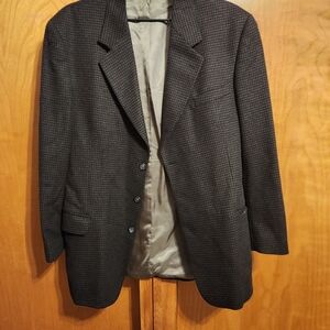 Elegant Dark Brown Men's Cashmere Blazer